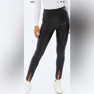 New Look  split front faux leather leggings